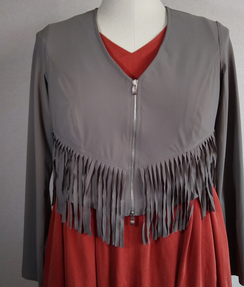 MCPlanet Short Fringe Zip Up Urban Western Bolero
